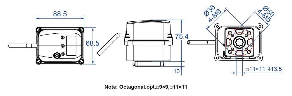 20Nm IoT Mini Electric Actuator 7 WA 20