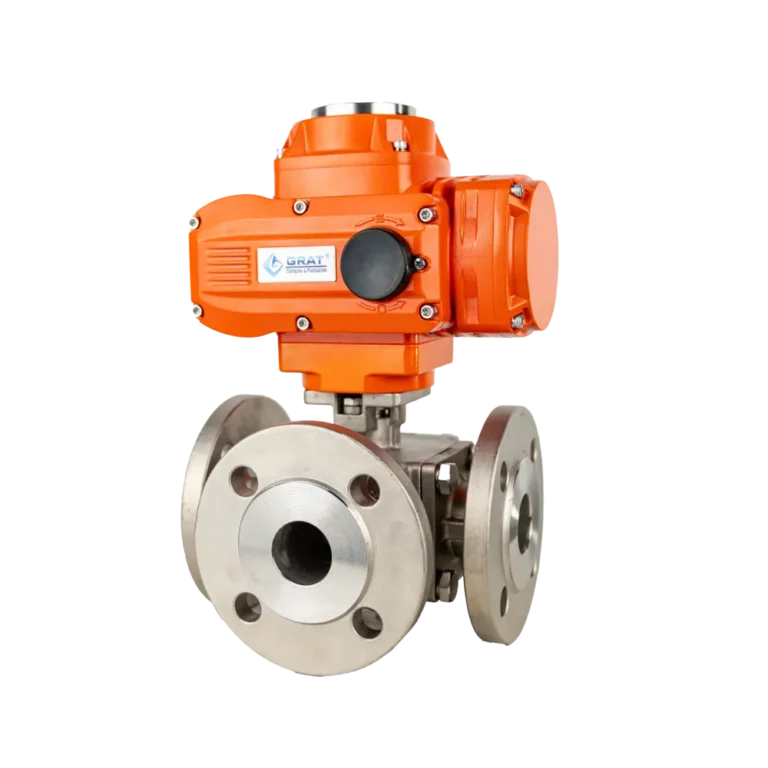 Explosion proof Electric Flange Three Way Ball Valve