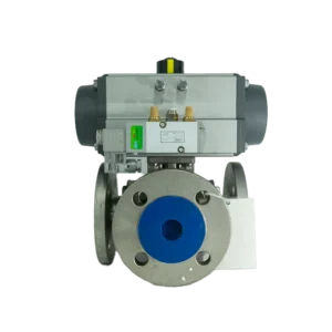 Pneumatic Flange Three Way Ball Valve1
