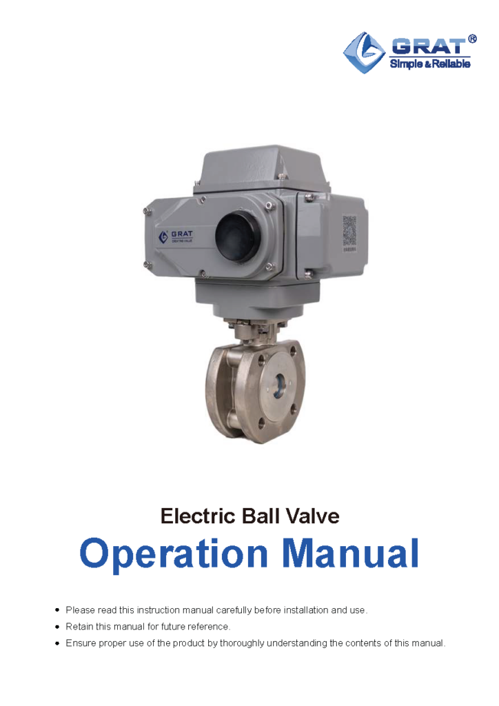 Electric Ball Valve Instruction Manual
