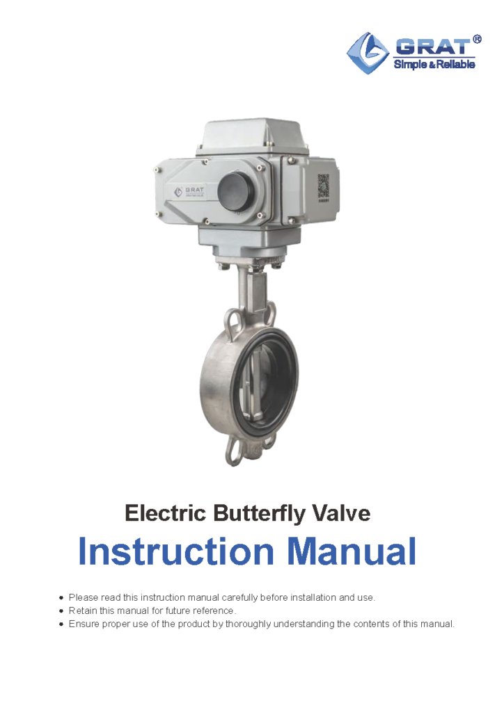 Electric Butterfly Valve Instruction Manual