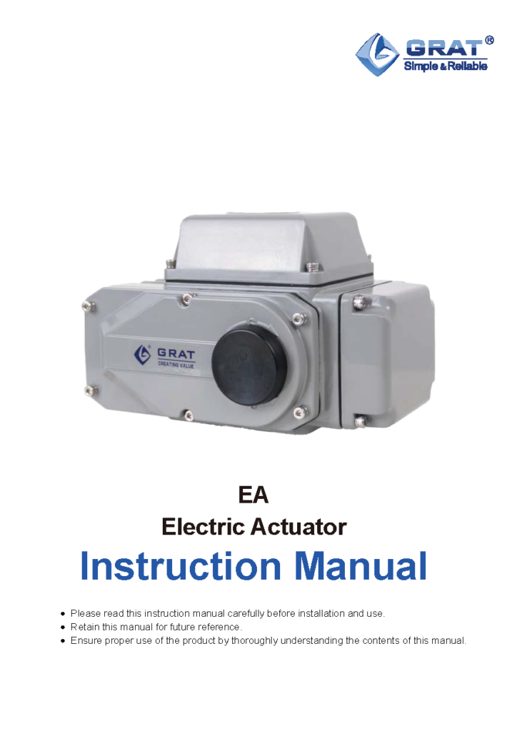 GRAT EA Electric Actuators Instruction Manual
