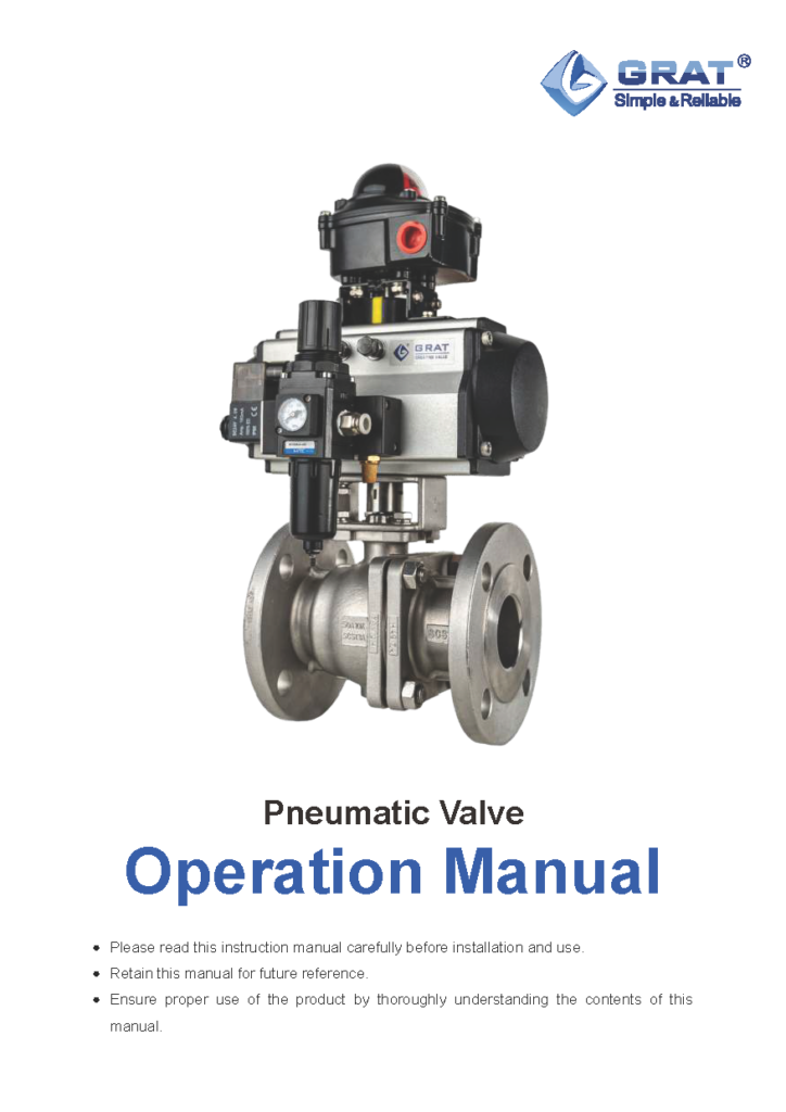 GRAT Pneumatic Valve Instruction Manual