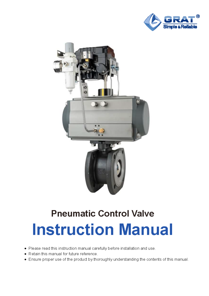 GRAT Pneumatic control Valve Instruction Manual 页面 01