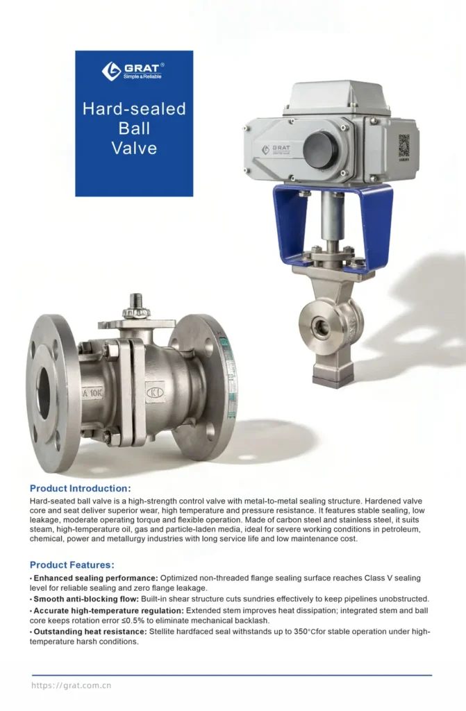 Hard seated ball valve