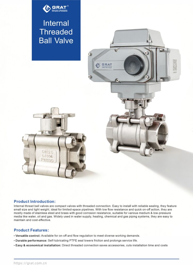 Internal thread ball valve