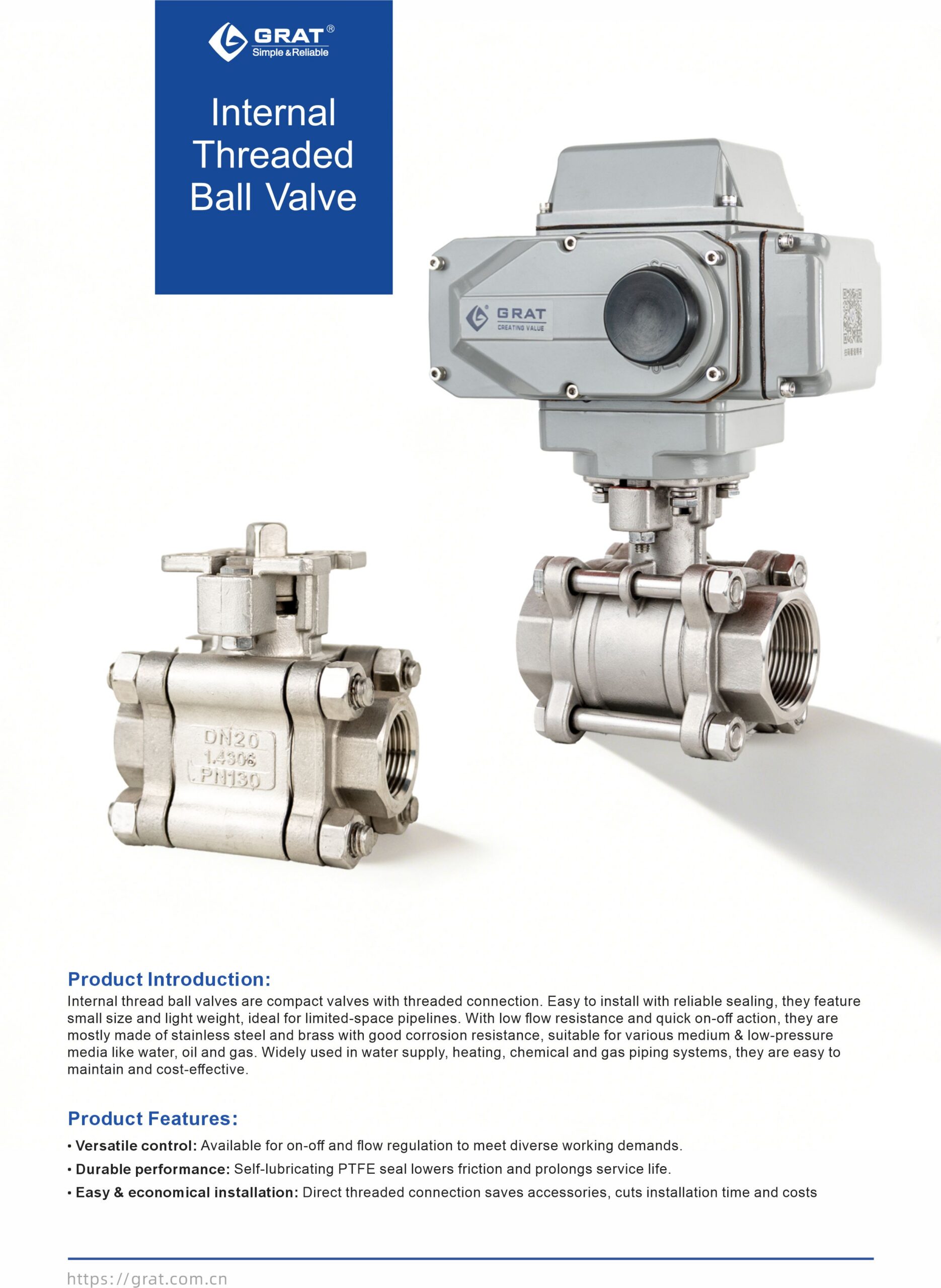 Pneumatic Internal Thread Ball Valve 4 Internal thread ball valve scaled