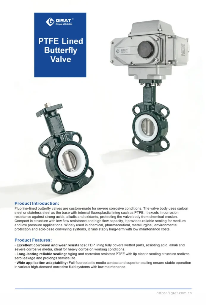 PTFE Lined Butterfly Valve