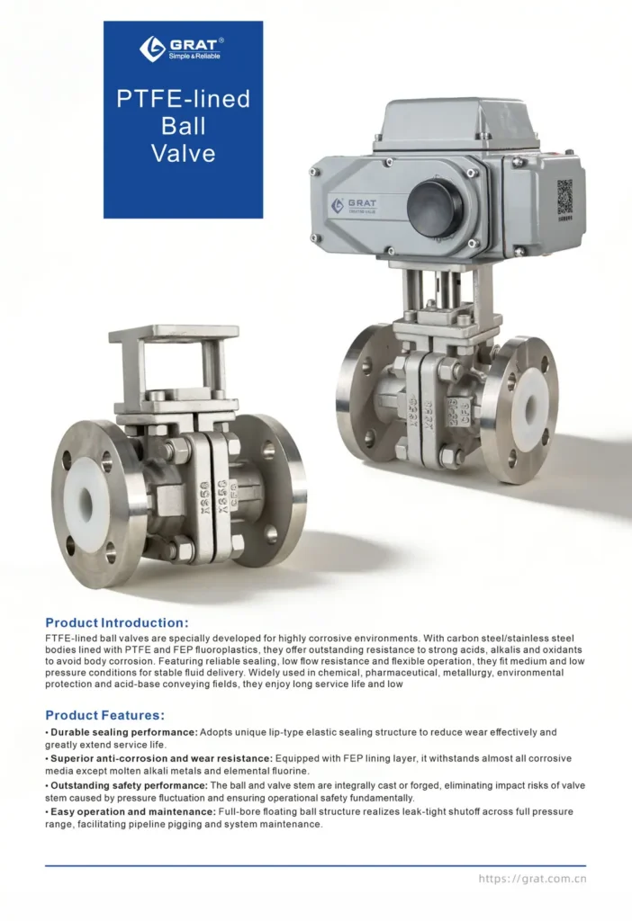 PTFE lined ball valve
