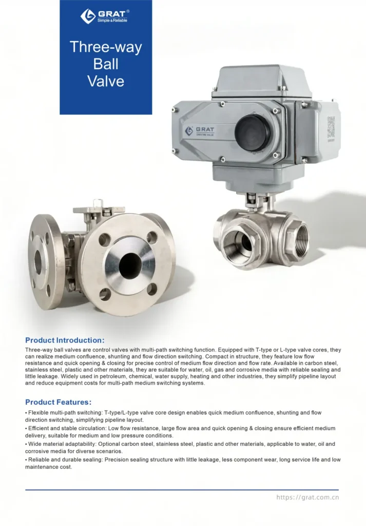 Three way ball valve