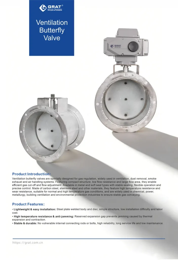 Ventilation butterfly valves