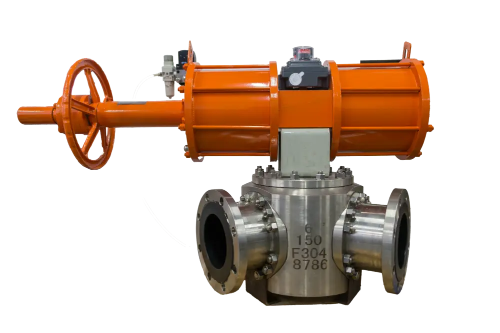 Application of Y-type Pneumatic Three-Way Ball Valves in the Chemical Industry 2 Y type Pneumatic Three Way Ball Valve