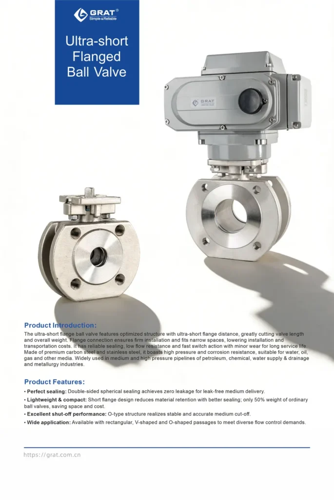 ultra short flange ball valve