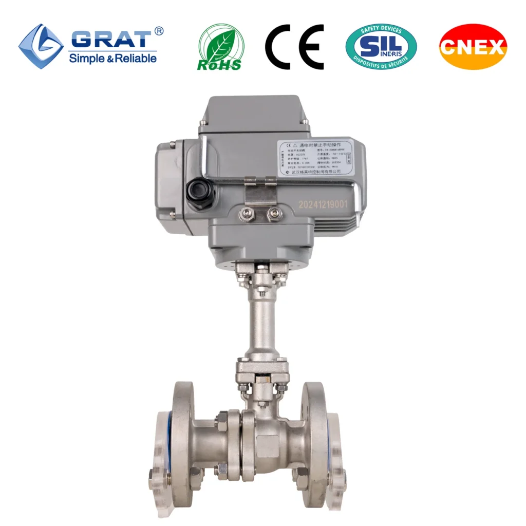 Cryogenic Two-Phase Flow – GRAT Split-Body Electric Ball Valve for Industrial Refrigeration Systems 5 GRAT 2-Piece Ball Valve