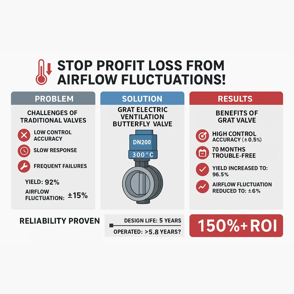 Stop Letting Airflow Fluctuations Steal Your Profits! Demand Stable Annealing with GRAT Electric Ventilation Butterfly Valve 5 GRAT Electric Ventilation Butterfly Valve Infographic