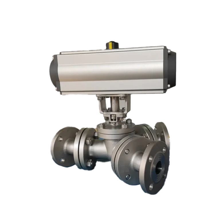 Pneumatic Y Type Three Way Ball Valve 2