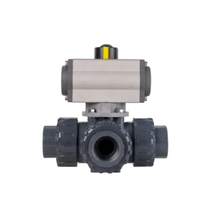 UPVC Pneumatic Three-Way Ball Valve