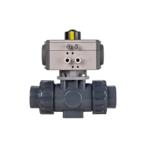 UPVC pneumatic Three Way Ball Valve 4